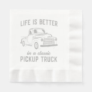 Klassischer Pickup-Truck-Typ Vintage Serviette