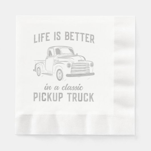 Klassischer Pickup-Truck-Typ Vintage Serviette (Vorderseite)