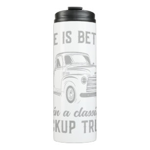 Klassischer Pickup-Truck-Typ Vintage Thermosbecher