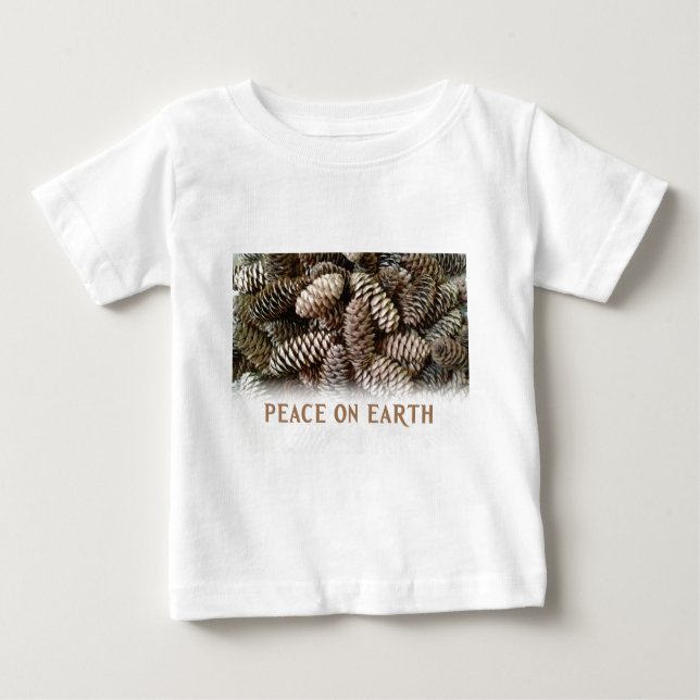 Klassischer Pine Cone Weltfrieden Baby T-shirt (Vorderseite)