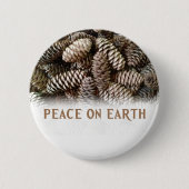 Klassischer Pine Cone Weltfrieden Button (Vorderseite)