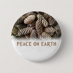 Klassischer Pine Cone Weltfrieden Button