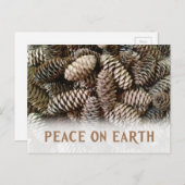 Klassischer Pine Cone Weltfrieden Feiertagspostkarte (Vorne/Hinten)