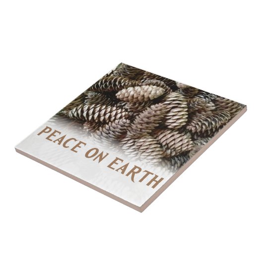 Klassischer Pine Cone Weltfrieden Fliese (Seite)
