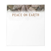 Klassischer Pine Cone Weltfrieden Notizblock (Vorderseite)