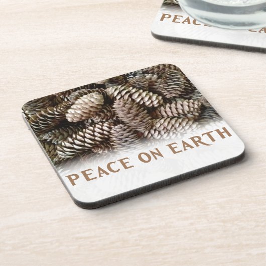 Klassischer Pine Cone Weltfrieden Untersetzer (Linke Seite)