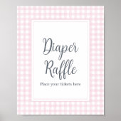 Klassischer Pink Gingham Baby Duschdusche Windelwa Poster (Vorne)