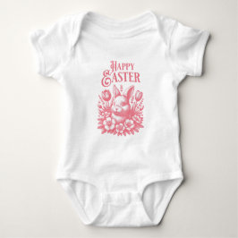 Klassischer Pink Happy Ostersonne Baby Strampler