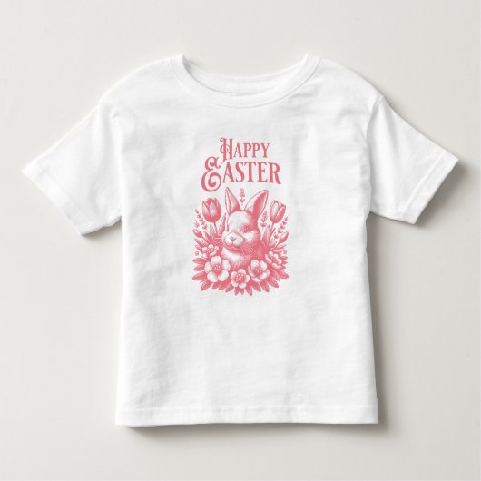 Klassischer Pink Happy Ostersonne Kleinkind T-shirt (Vorderseite)