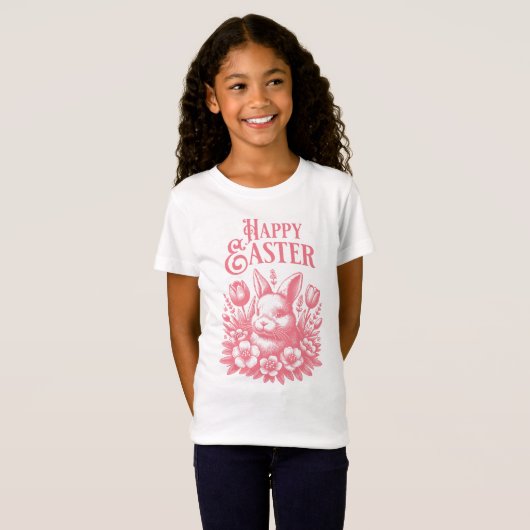 Klassischer Pink Happy Ostersonne T-Shirt (Vorne ganz)