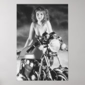 Klassischer Pinup Classic Motorrad Poster (Vorne)