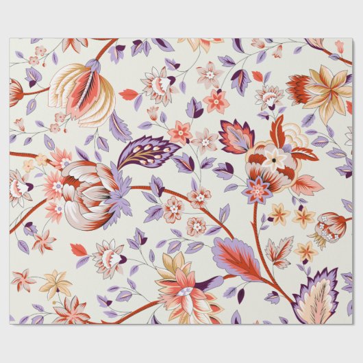 Klassischer Pisley und feine Spitzen-Muster, Perse Geschenkpapier (Flach)