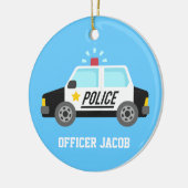 Klassischer Polizeiwagen mit Sirene für Keramik Ornament (Links)