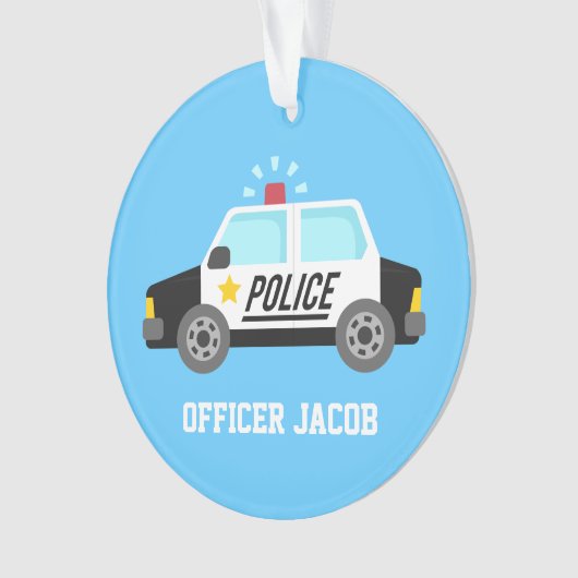 Klassischer Polizeiwagen mit Sirene für Ornament (Vorderseite)