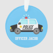 Klassischer Polizeiwagen mit Sirene für Ornament (Vorderseite)