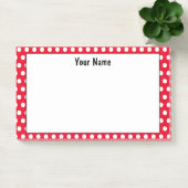 Klassischer Polka Dot Roter und Weißer Individuell Post-it Klebezettel (Büro)