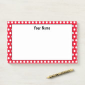 Klassischer Polka Dot Roter und Weißer Individuell Post-it Klebezettel (Auf Schreibtisch)
