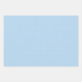 Klassischer Polka-Punkt Weiß - Babyblau Geschenkpapier Set (Vorderseite 3)