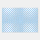 Klassischer Polka-Punkt Weiß - Babyblau Geschenkpapier Set (Vorderseite 2)