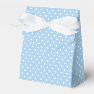 Klassischer Polka-Punkt Weiß - Babyblau Geschenkschachtel