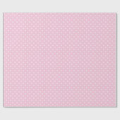Klassischer Polka-Punkt Weiß - Hellrosa Geschenkpapier (Flach)