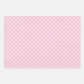 Klassischer Polka-Punkt Weiß - Hellrosa Geschenkpapier Set (Vorderseite 2)