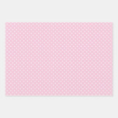 Klassischer Polka-Punkt Weiß - Hellrosa Geschenkpapier Set (Vorderseite)