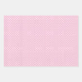 Klassischer Polka-Punkt Weiß - Hellrosa Geschenkpapier Set (Vorderseite 3)