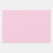 Klassischer Polka-Punkt Weiß - Hellrosa Geschenkpapier Set (Vorderseite 2)