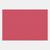 Klassischer Polka-Punkt Weiß - Kirschrot Geschenkpapier Set (Vorderseite 3)
