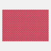 Klassischer Polka-Punkt Weiß - Kirschrot Geschenkpapier Set (Vorderseite 2)