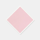 Klassischer Polka-Punkt Weiß - Rosa Serviette (Ecke)