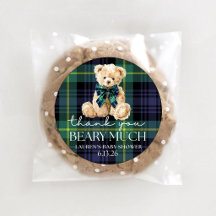 Klassischer Polo-Teddybär-Karo-Babyshower