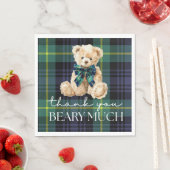 Klassischer Polo-Teddybär-Karo-Babyshower Serviette (Beispiel)
