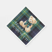 Klassischer Polo-Teddybär-Karo-Babyshower Serviette (Ecke)