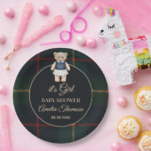 Klassischer Polo-Teddybär-Vorbereitung-Kariert-Bab Pappteller (Party)
