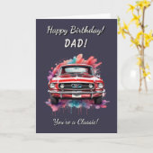 Klassischer Pony Car Red Muscle Car Geburtstag Karte (Gelbe Blume)