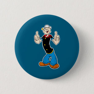 Klassischer Pop-Auge Vintage-Cartoon Daumen hoch Button