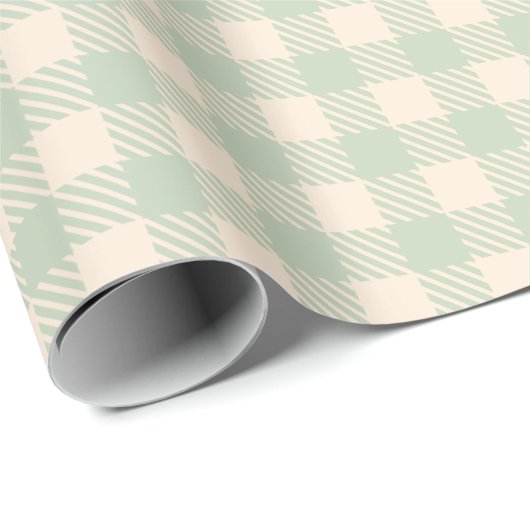 Klassischer Preppy Gingham kariert geprüft Geschenkpapier (Rolleneckpunkt)