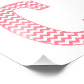 Klassischer Preppy Pink Zickzack Letter C Monogram Fotodruck (Ecke)