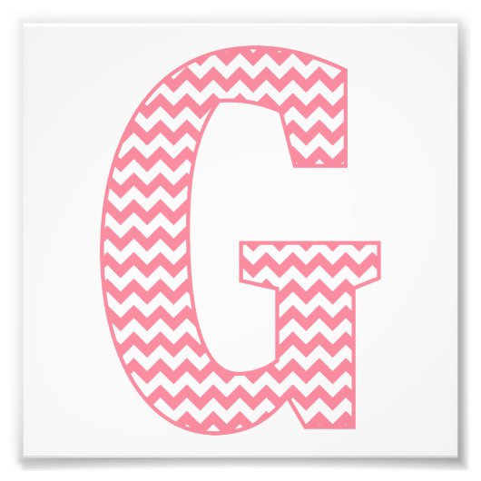 Klassischer Preppy Pink Zickzack Letter G Monogram Fotodruck (Vorne)