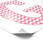 Klassischer Preppy Pink Zickzack Letter G Monogram Fotodruck (Ecke)