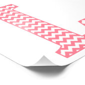 Klassischer Preppy Pink Zickzack Letter L Monogram Fotodruck (Ecke)