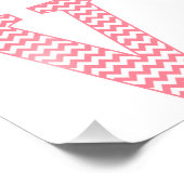 Klassischer Preppy Pink Zickzack Letter V Monogram Fotodruck (Ecke)