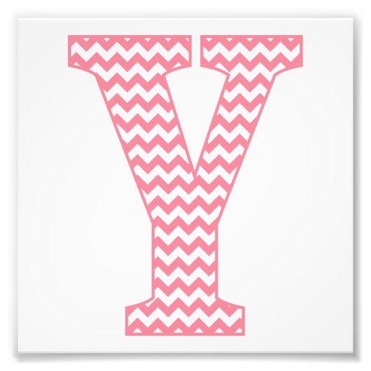 Klassischer Preppy Pink Zickzack Letter Y Monogram Fotodruck (Vorne)