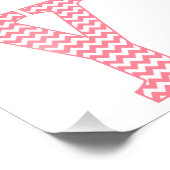 Klassischer Preppy Pink Zickzack Letter Y Monogram Fotodruck (Ecke)