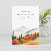Klassischer Printable Mountain Save The Date (Stehend Vorderseite)