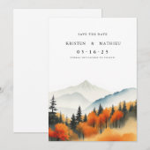 Klassischer Printable Mountain Save The Date (Vorne/Hinten)