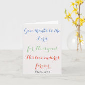 Klassischer Psalm 107:1 Gottes Liebe Religiöser Ge Karte (Gelbe Blume)