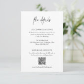 Klassischer QR Code Elegante Hochzeit Begleitkarte (Stehend Vorderseite)